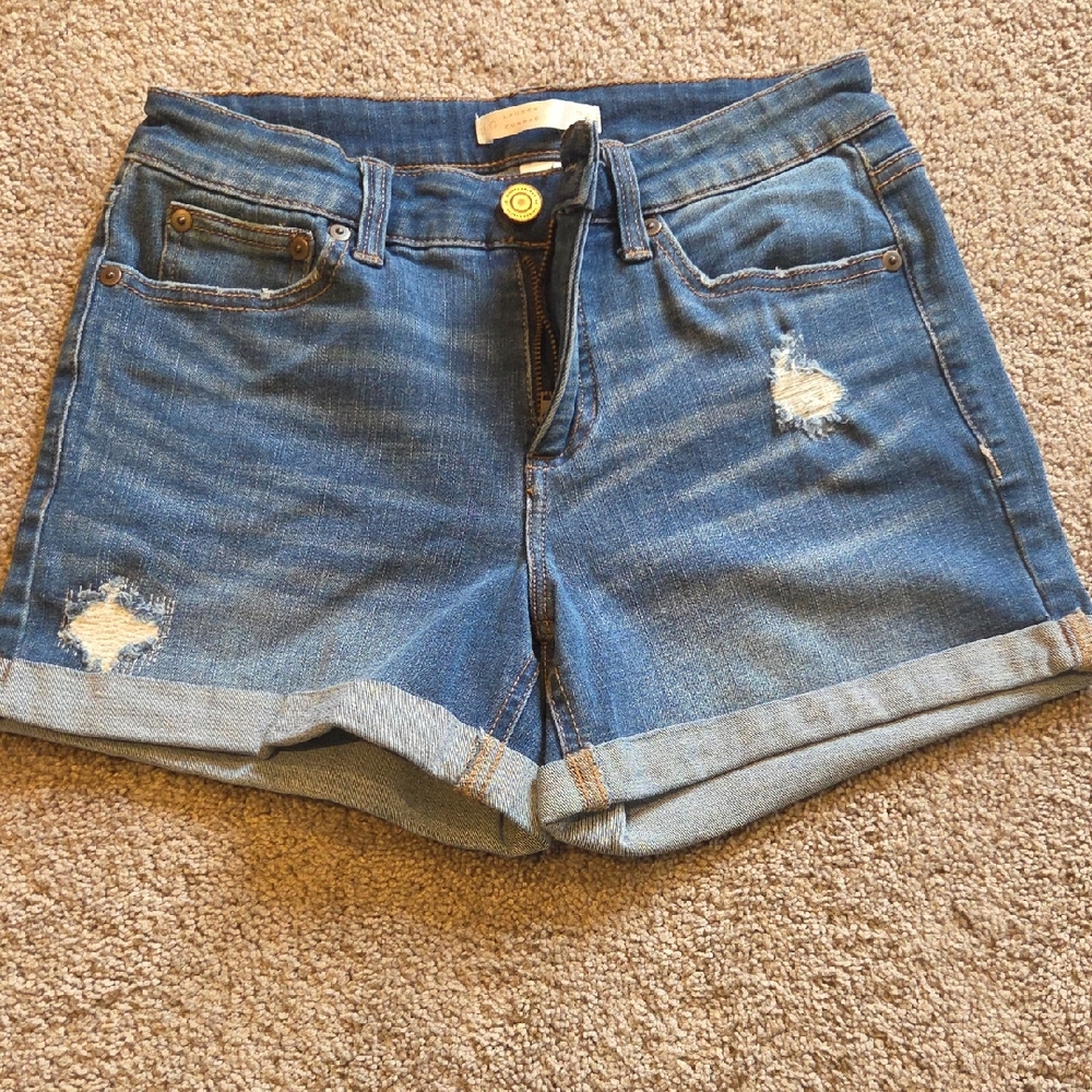 LC Lauren Conrad Distressed Blue Jean Shorts